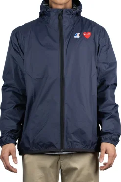 New Comme Des Garcons Play K-WAY Hoodie Full Zip - Navy