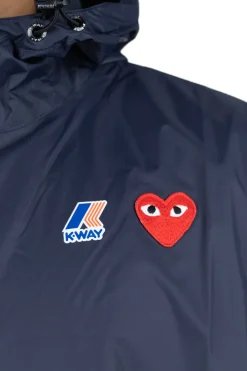 New Comme Des Garcons Play K-WAY Hoodie Full Zip - Navy