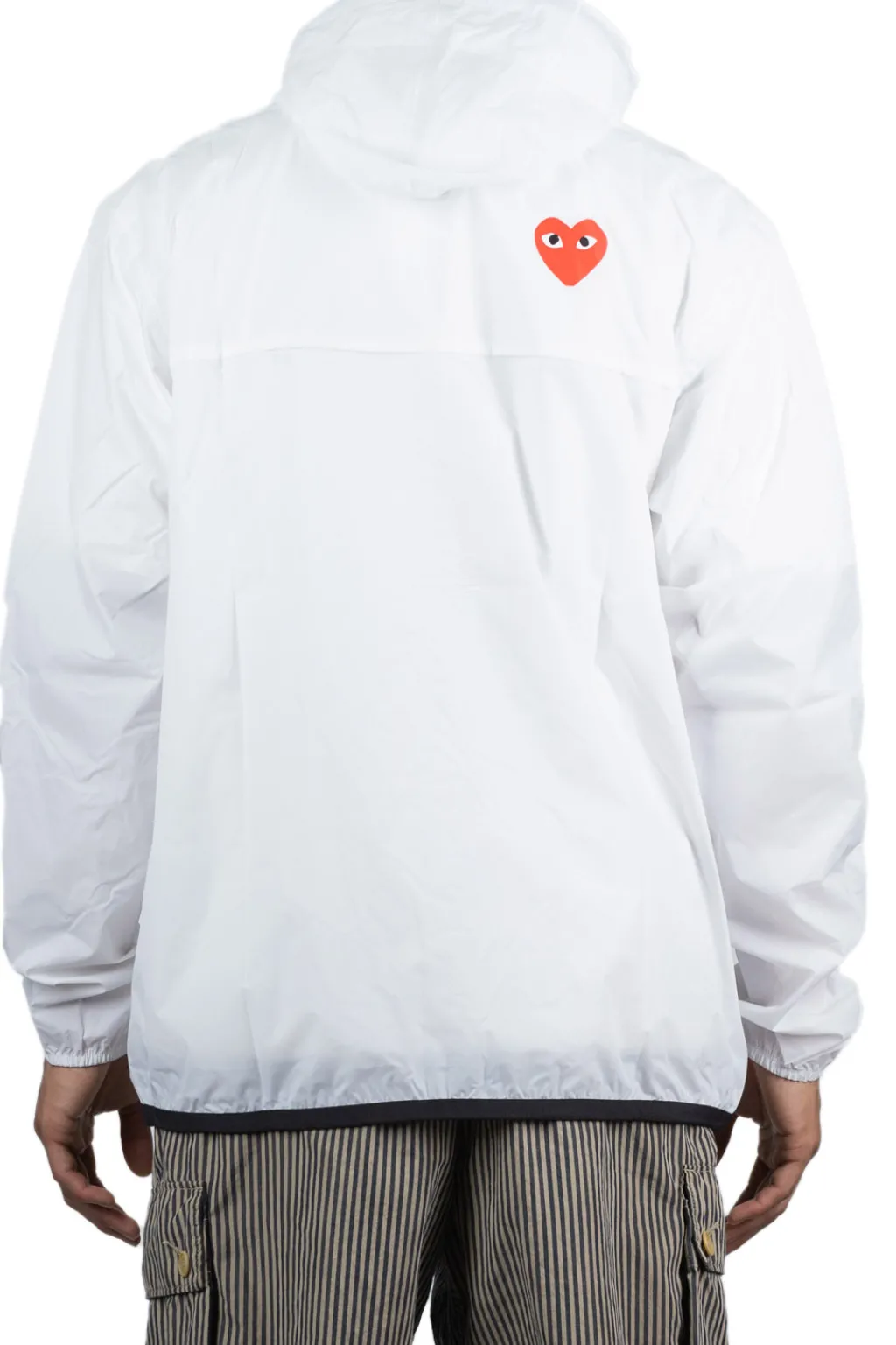 Clearance Comme Des Garcons Play K-WAY Hoodie Full Zip - White