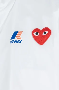 Clearance Comme Des Garcons Play K-WAY Hoodie Full Zip - White