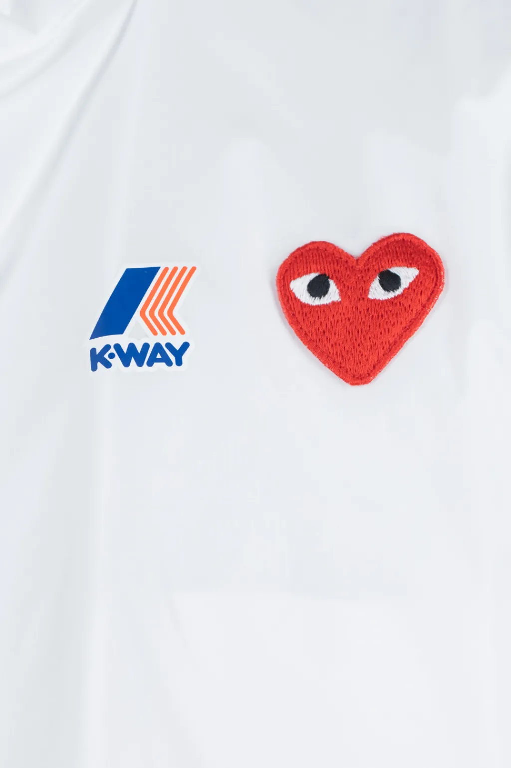 Clearance Comme Des Garcons Play K-WAY Hoodie Full Zip - White
