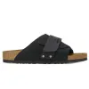Hot Birkenstock Kyoto - Nubuck-Suede Leather - Black - Regular