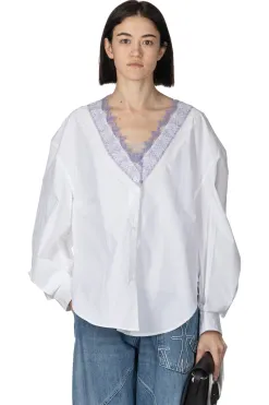 Clearance JW Anderson Lace Trim V Neck Shirt