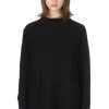 Clearance NARU Lambswool Aran Sweater - Black