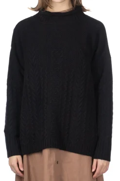 Clearance NARU Lambswool Aran Sweater - Black