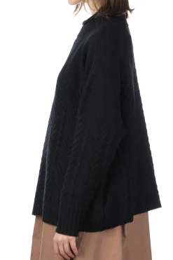 Clearance NARU Lambswool Aran Sweater - Black