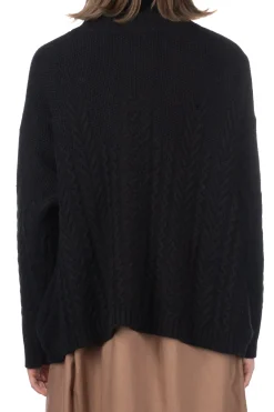 Clearance NARU Lambswool Aran Sweater - Black