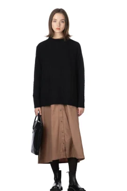 Clearance NARU Lambswool Aran Sweater - Black