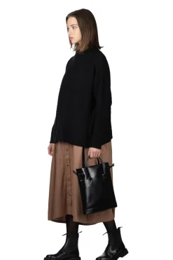 Clearance NARU Lambswool Aran Sweater - Black