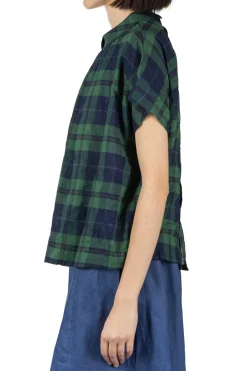 Outlet Nachukara Layered Collar Blouse - Navy Green