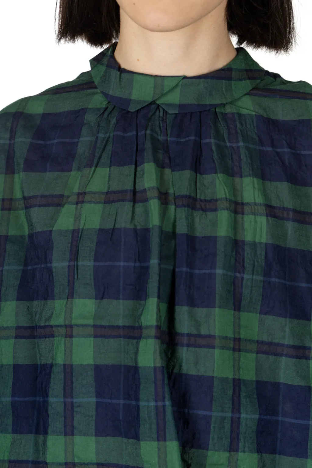 Outlet Nachukara Layered Collar Blouse - Navy Green