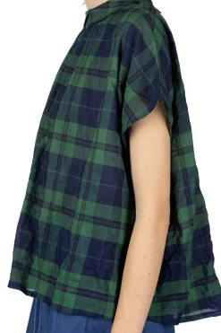 Outlet Nachukara Layered Collar Blouse - Navy Green