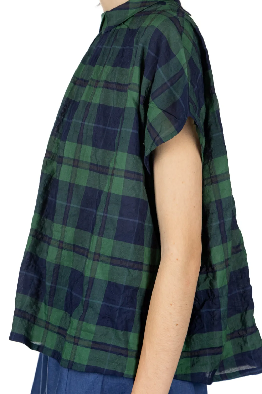 Outlet Nachukara Layered Collar Blouse - Navy Green