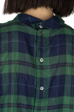 Outlet Nachukara Layered Collar Blouse - Navy Green