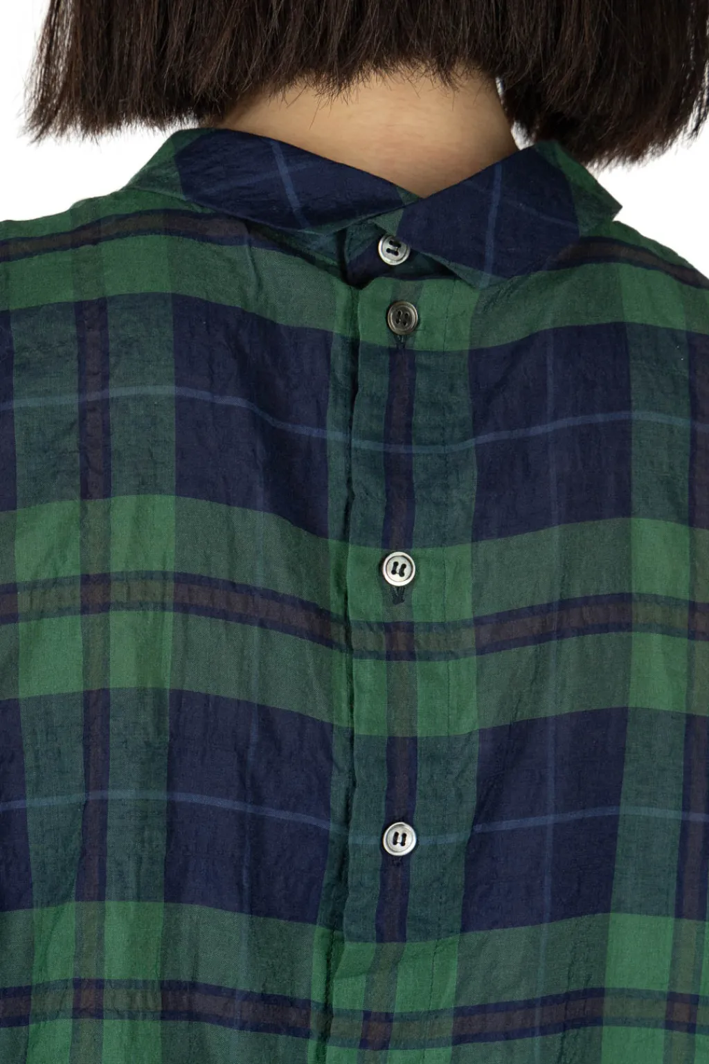 Outlet Nachukara Layered Collar Blouse - Navy Green
