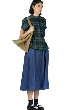 Outlet Nachukara Layered Collar Blouse - Navy Green