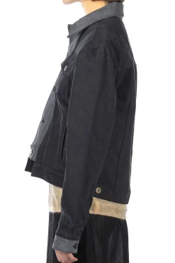 Clearance JW Anderson Layered Denim Jacket - Dark Grey