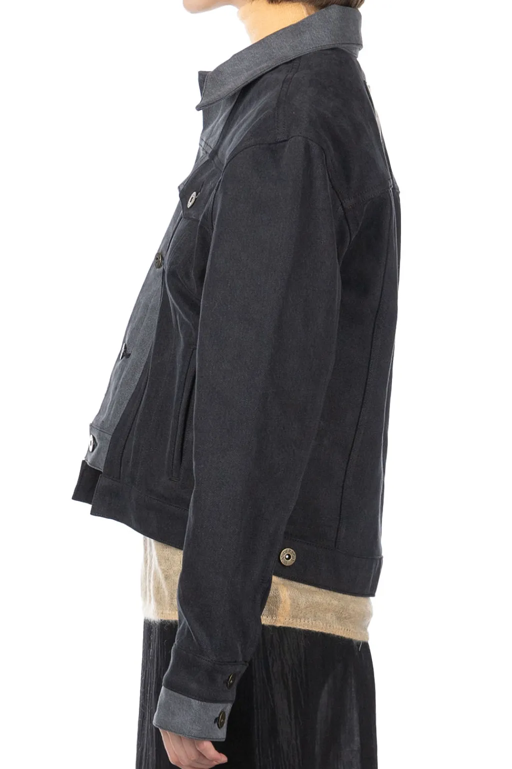 Clearance JW Anderson Layered Denim Jacket - Dark Grey
