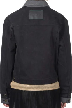Clearance JW Anderson Layered Denim Jacket - Dark Grey
