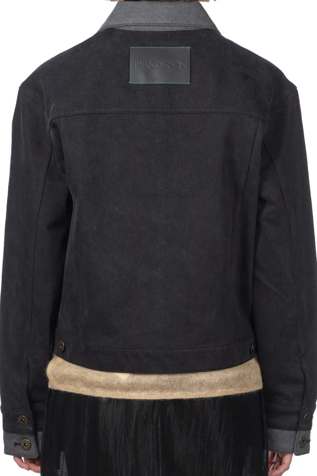 Clearance JW Anderson Layered Denim Jacket - Dark Grey