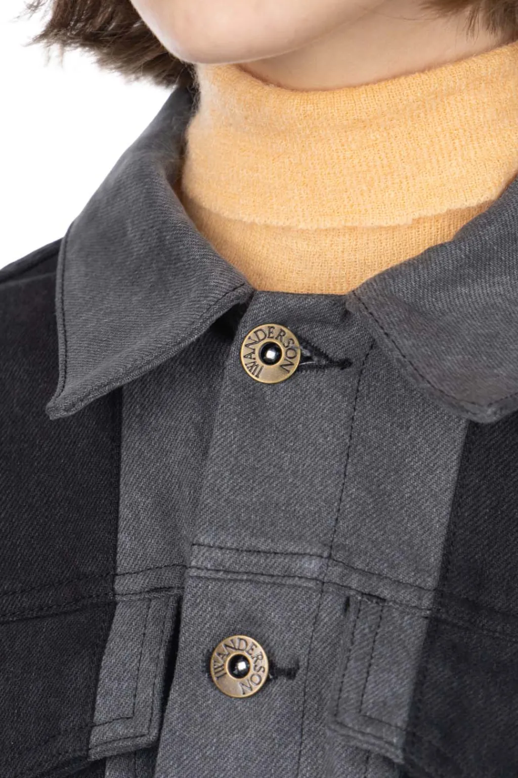 Clearance JW Anderson Layered Denim Jacket - Dark Grey