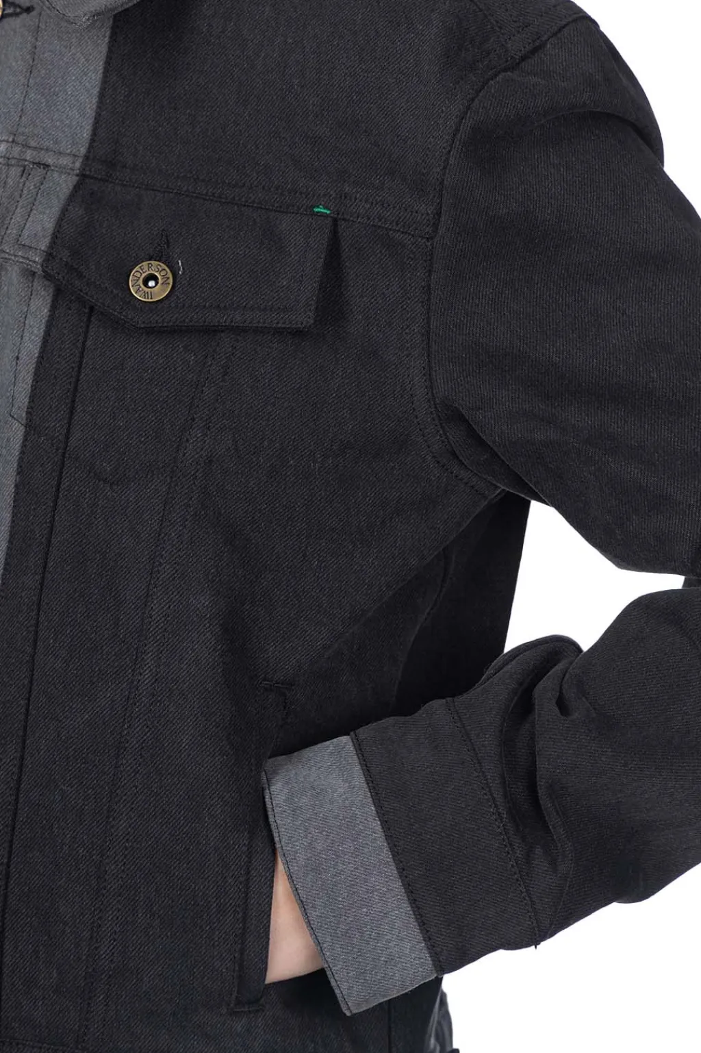 Clearance JW Anderson Layered Denim Jacket - Dark Grey