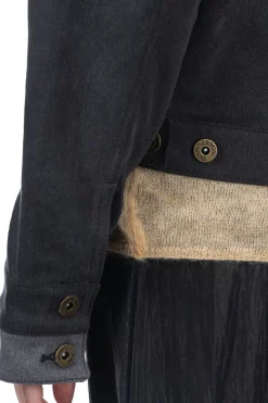 Clearance JW Anderson Layered Denim Jacket - Dark Grey