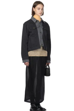 Clearance JW Anderson Layered Denim Jacket - Dark Grey