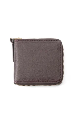 Online Visvim Leather BI-Fold KNGR - Burgundy