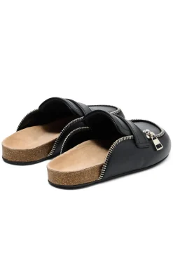 Hot JW Anderson Leather Biker Loafer Mules - Black
