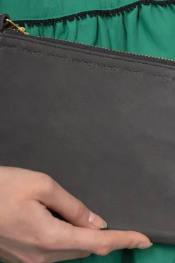 Fashion Visvim Leather Travel Pouch - Navy