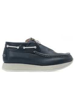 Discount Kapital Leather ZIP Deck Sneaker - Navy