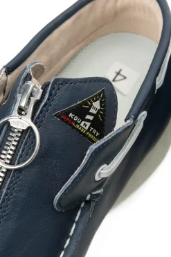 Discount Kapital Leather ZIP Deck Sneaker - Navy