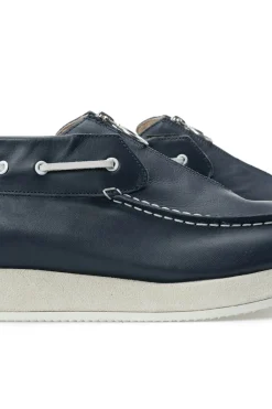 Discount Kapital Leather ZIP Deck Sneaker - Navy