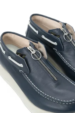 Discount Kapital Leather ZIP Deck Sneaker - Navy
