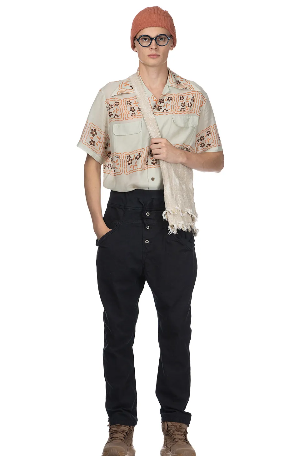 Online Kapital Light Canvas Sarouel Nouvelle Pants -Black