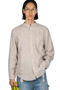 Outlet Kapital Linen CHIMA-MON Stand Collar Shirt