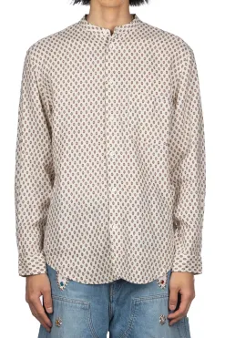 Outlet Kapital Linen CHIMA-MON Stand Collar Shirt