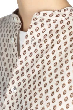 Sale Kapital Linen CHIMA-MON Stand Collar Shirt
