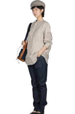 Sale Kapital Linen CHIMA-MON Stand Collar Shirt