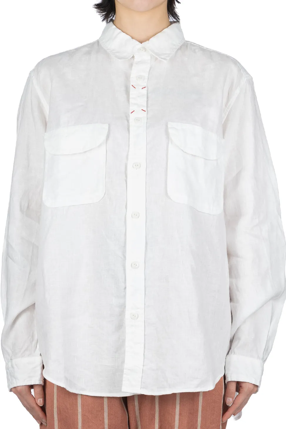 Fashion Kapital Linen CLIP Shirt - White