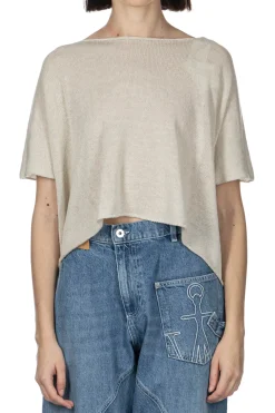 Fashion Evam Eva Linen Coil Pullover - Antique White