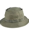 Fashion Cableami Linen Cotton Oxford Pork-pie Hat - Olive