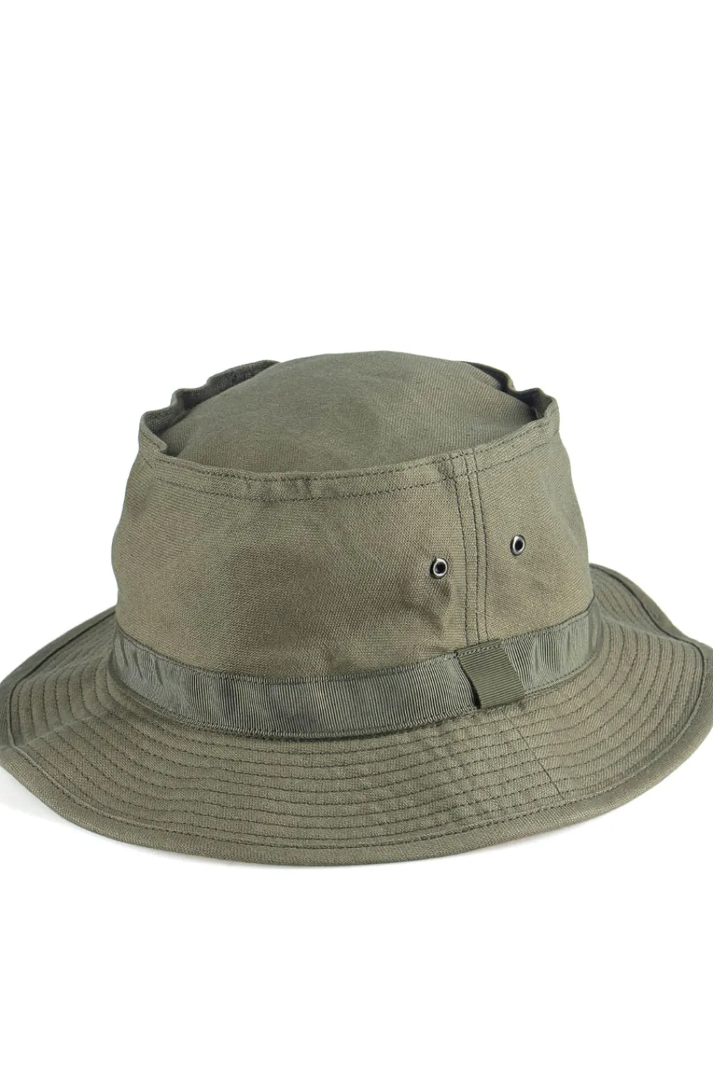 Hot Cableami Linen Cotton Oxford Pork-pie Hat - Olive