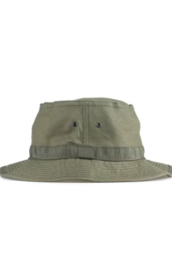 Hot Cableami Linen Cotton Oxford Pork-pie Hat - Olive