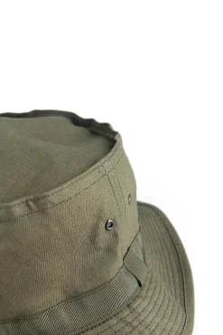 Fashion Cableami Linen Cotton Oxford Pork-pie Hat - Olive