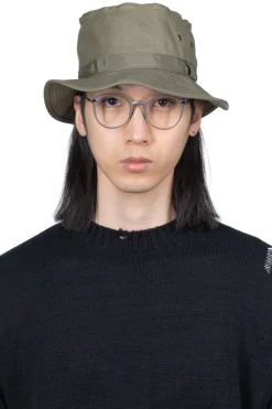Hot Cableami Linen Cotton Oxford Pork-pie Hat - Olive