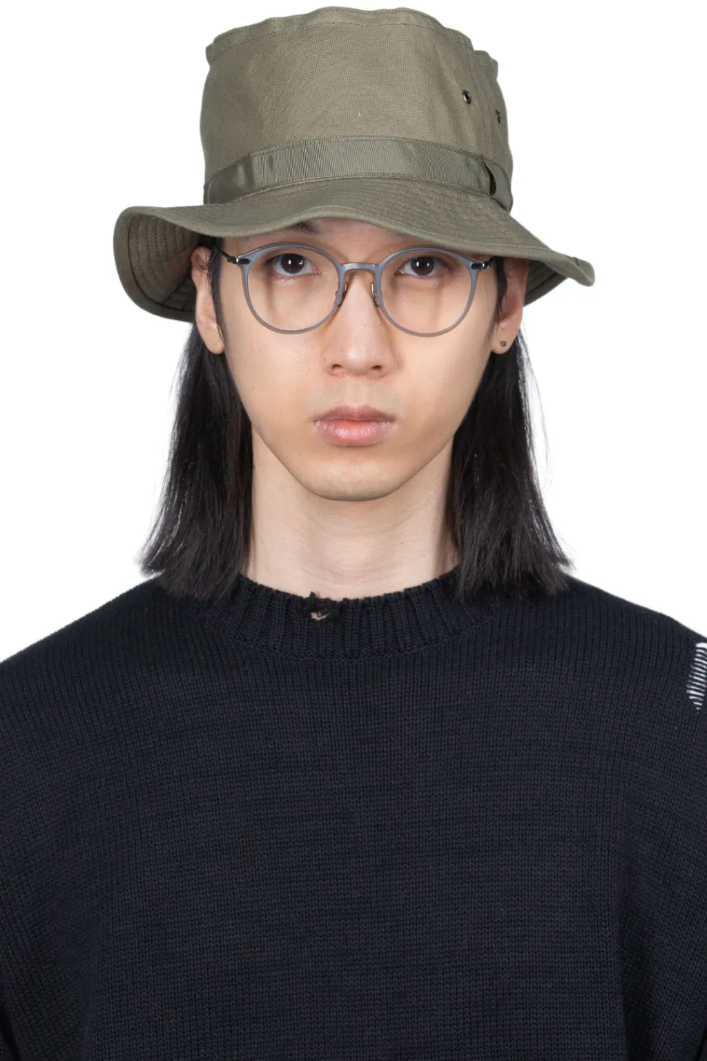 Hot Cableami Linen Cotton Oxford Pork-pie Hat - Olive