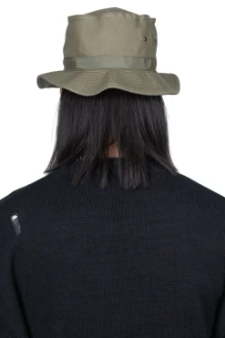Hot Cableami Linen Cotton Oxford Pork-pie Hat - Olive