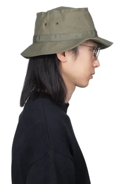 Hot Cableami Linen Cotton Oxford Pork-pie Hat - Olive